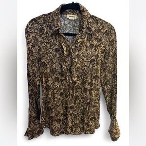 Zadig & Voltaire Leaf Print Blouse - Brown and Purple